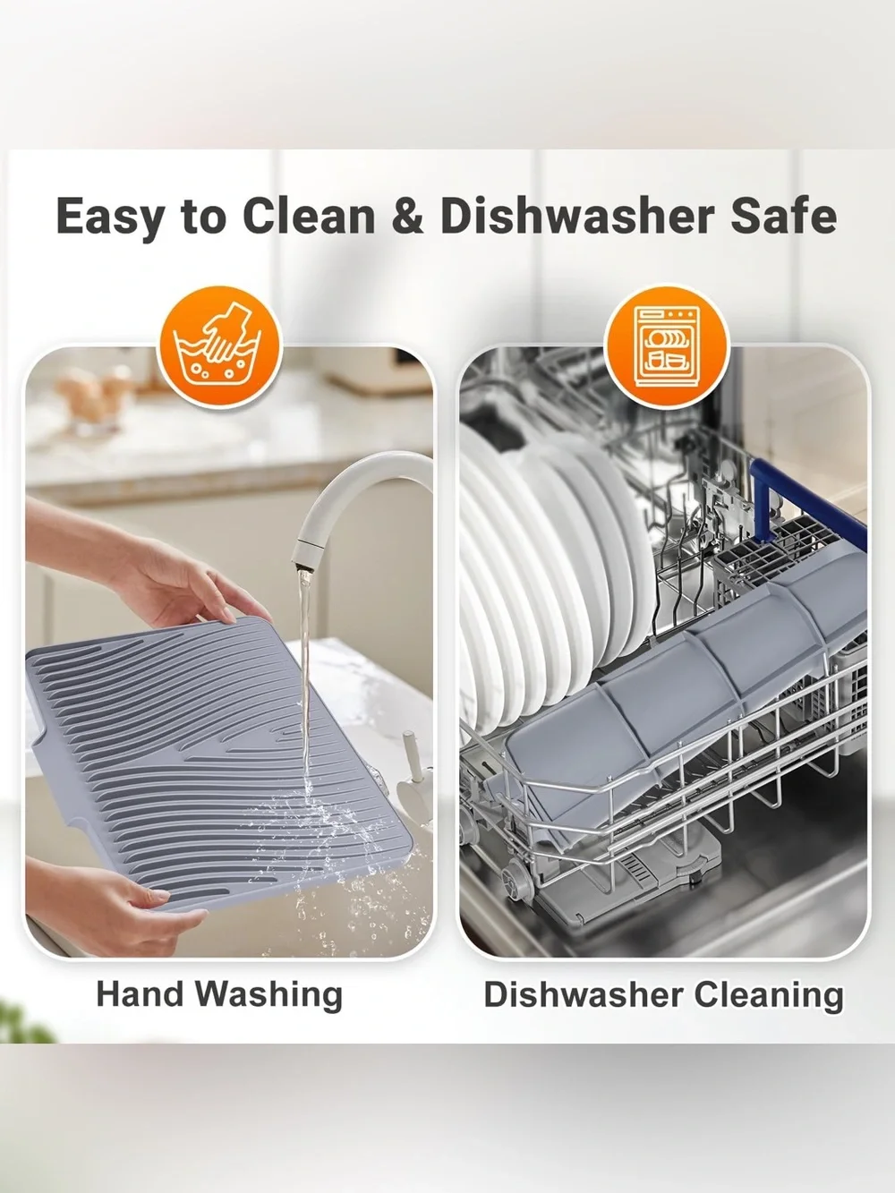 Silicone Dish Drying Mat for Kitchen Counter